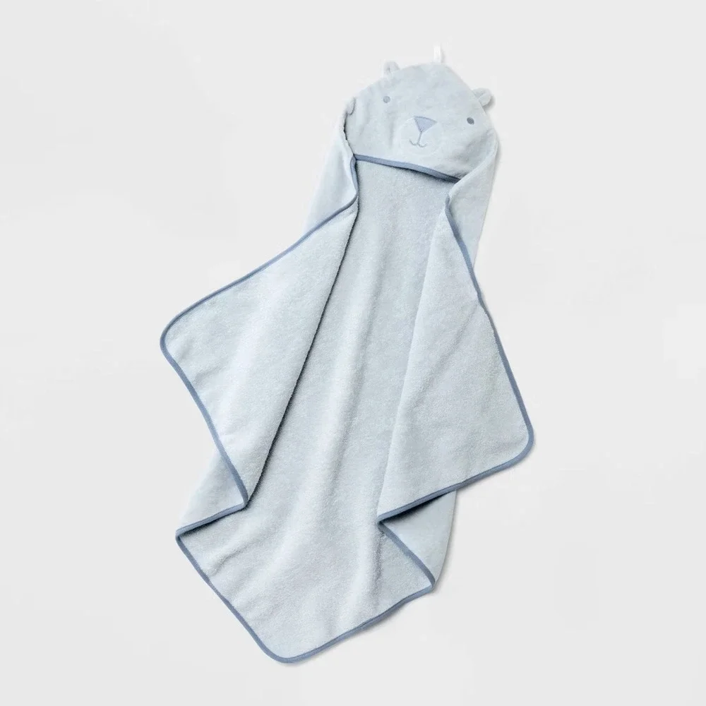 Cloud Island Baby Hooded Towel Blue: Cotton‎ Terry, Animal Pattern, 30